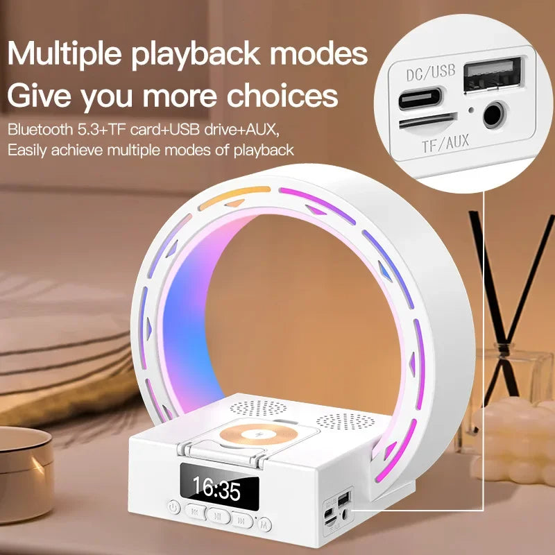 4 In 1 Wireless Bluetooth-compatible Speaker Charging Pad Bedside Lamp By Letory