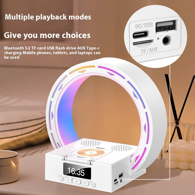 4 In 1 Wireless Bluetooth-compatible Speaker Charging Pad Bedside Lamp By Letory