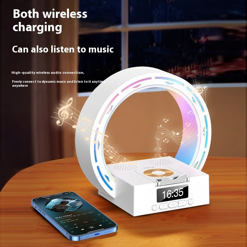4 In 1 Wireless Bluetooth-compatible Speaker Charging Pad Bedside Lamp By Letory