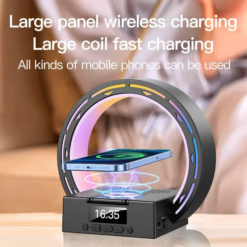 4 In 1 Wireless Bluetooth-compatible Speaker Charging Pad Bedside Lamp By Letory