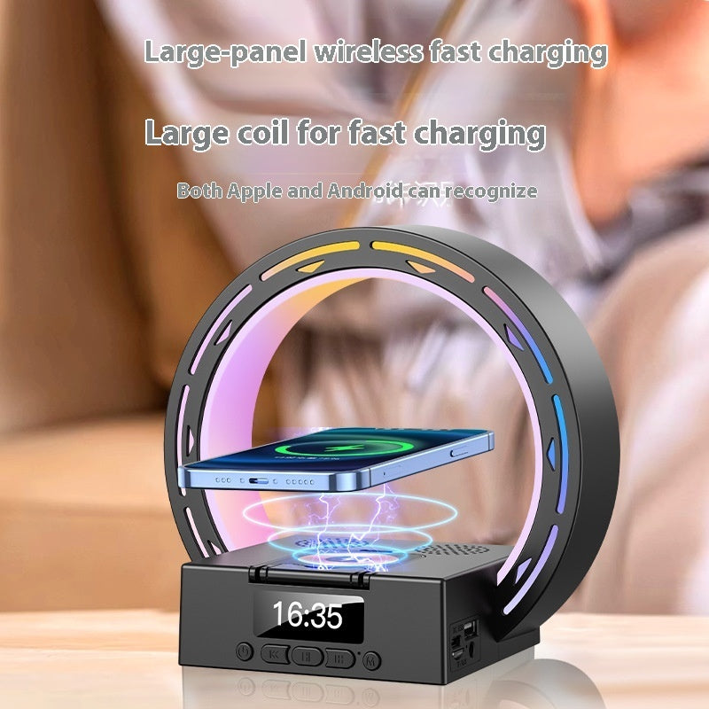 4 In 1 Wireless Bluetooth-compatible Speaker Charging Pad Bedside Lamp By Letory