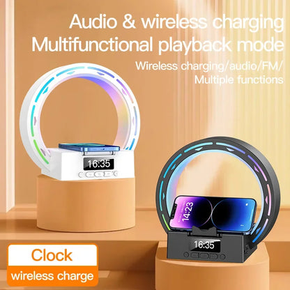 4 In 1 Wireless Bluetooth-compatible Speaker Charging Pad Bedside Lamp By Letory